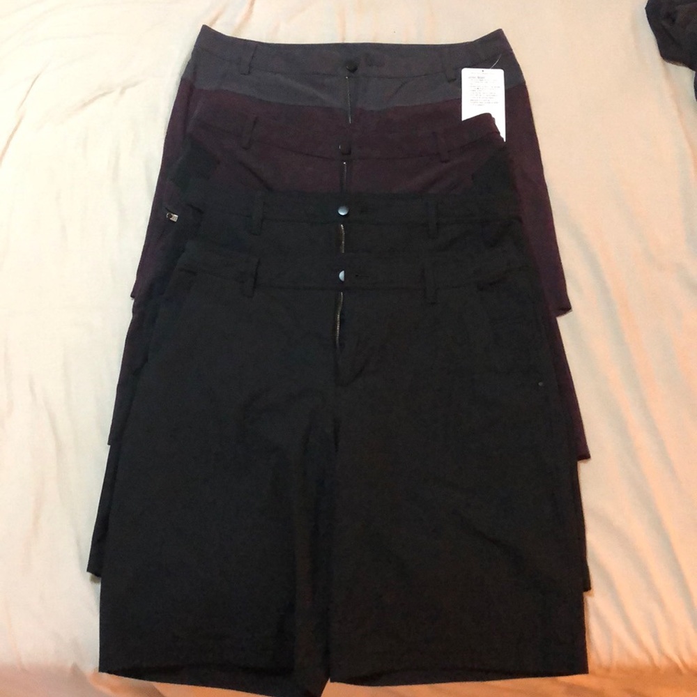 Lot of 4 Lululemon shorts (2 black, 2plum shorts)
